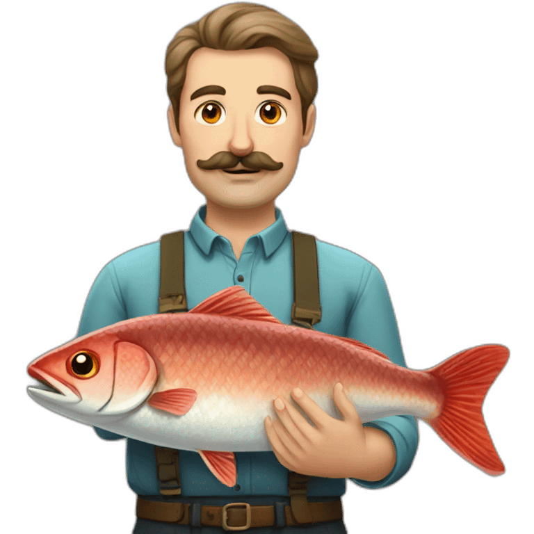 russian moustache husband with fish emoji