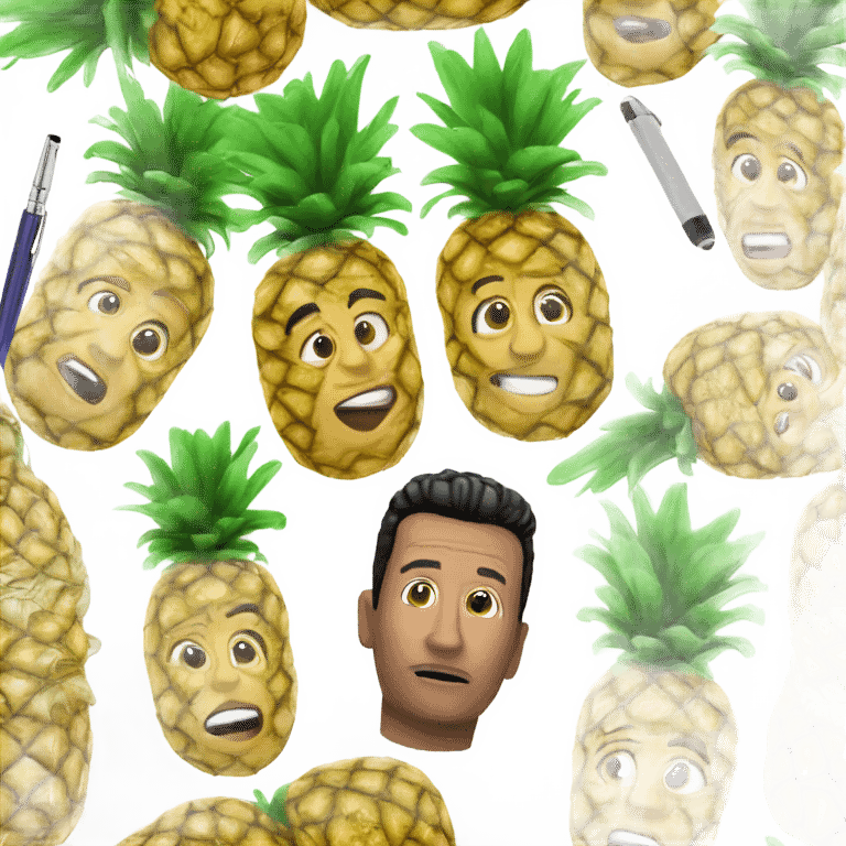 Pen pineapple apple pen emoji