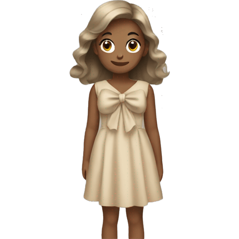 Beige bow dress emoji