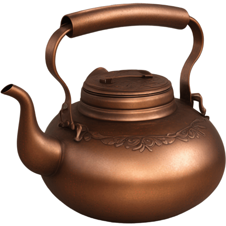 Vintage copper tea kettle emoji