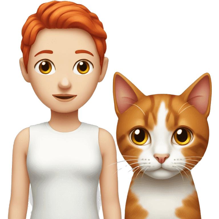 red head and a cat emoji