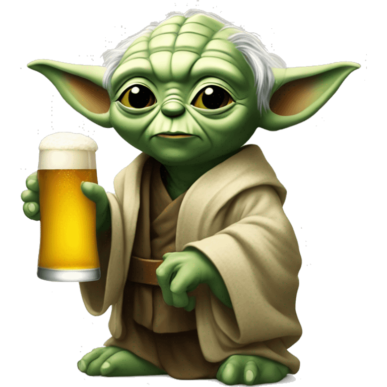 Yoda tomando cerveza emoji