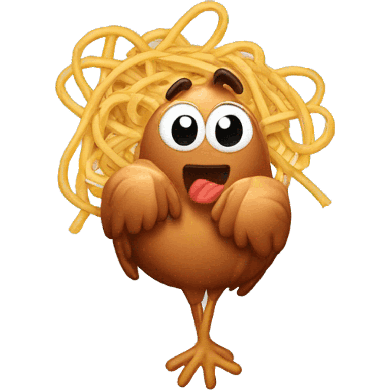 barbecue chicken with spaghetti  emoji