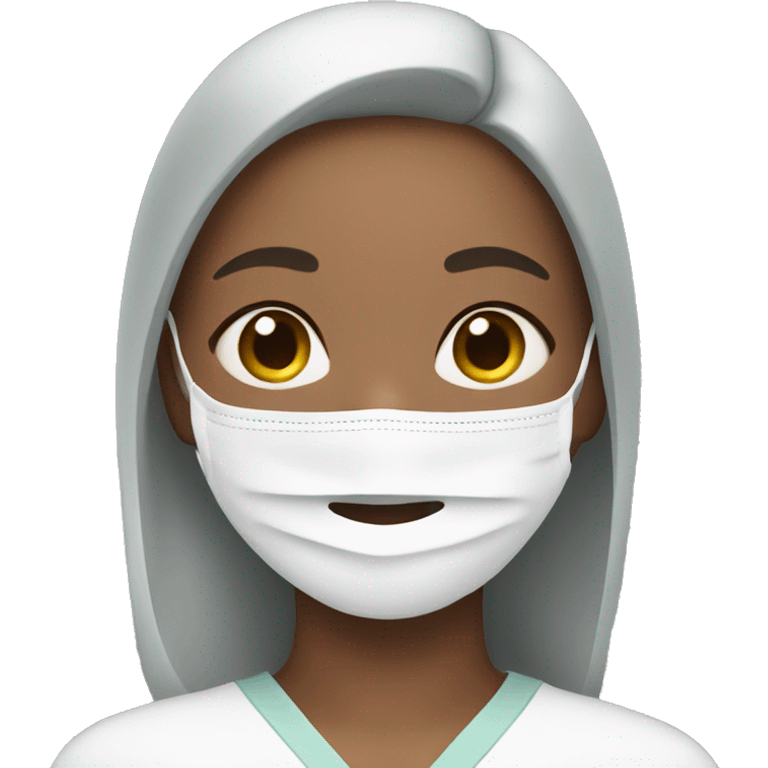 girl with facemask spa emoji