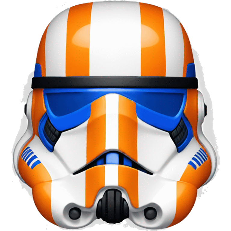 Orange and blue striped stormtrooper helmet  emoji