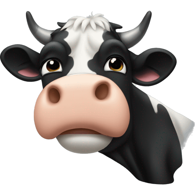 black cow facepalm emoji