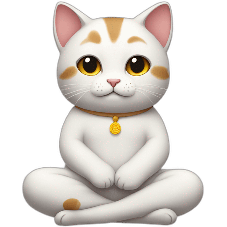 meditating cute cat emoji