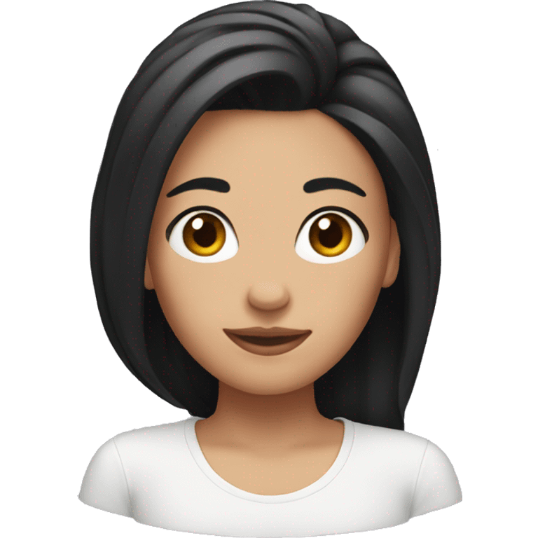 Girl with black hair up emoji