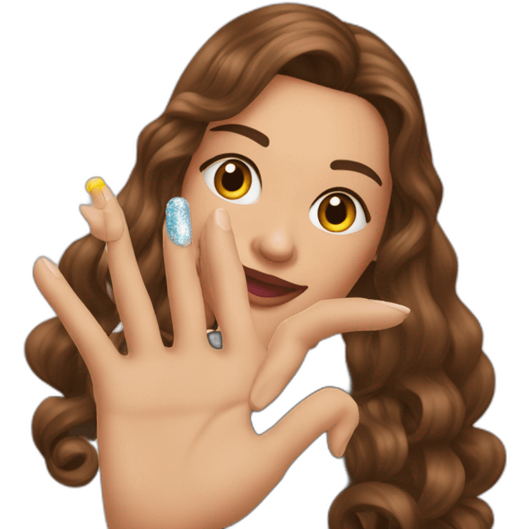 Doigt d’honneur avec faux ongles emoji