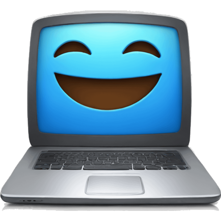 A happy laptop emoji