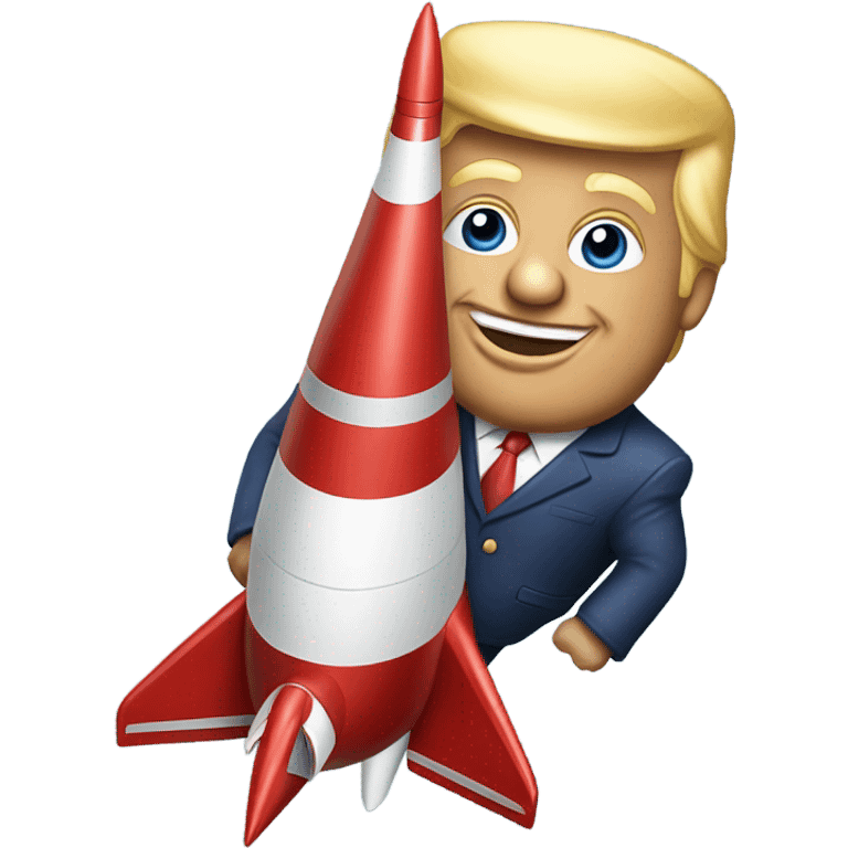 donald trump riding a rocket ship emoji