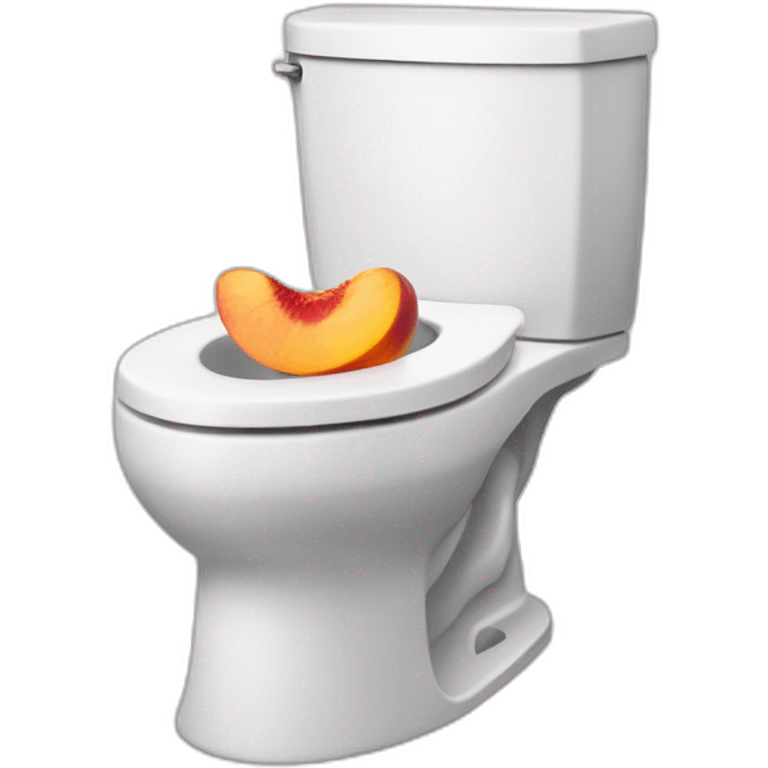 toilet bowl with peach emoji on top emoji