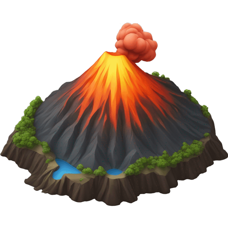 calm volcano, relief emoji