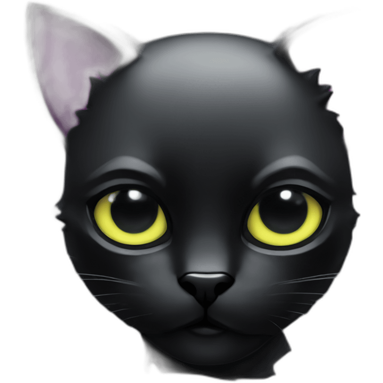 cyberpunk black cat emoji