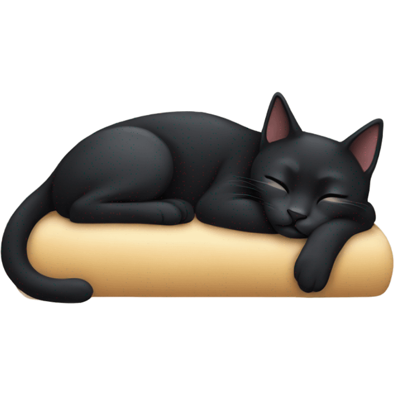 Black cat sleeping emoji