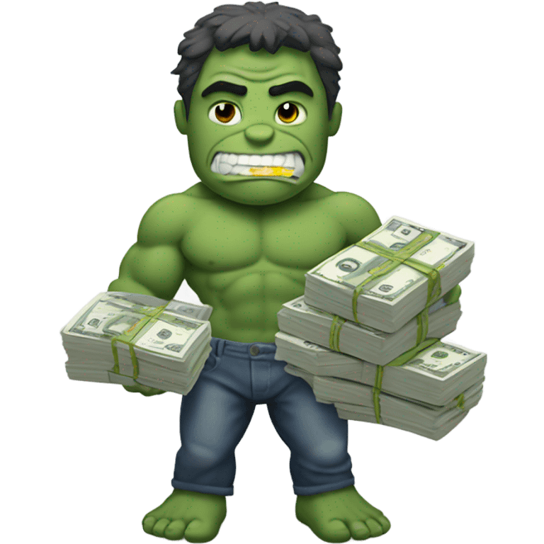 Grey hulk offering money  emoji