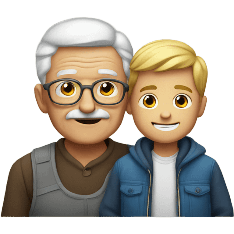 A grandfather with his boy emoji