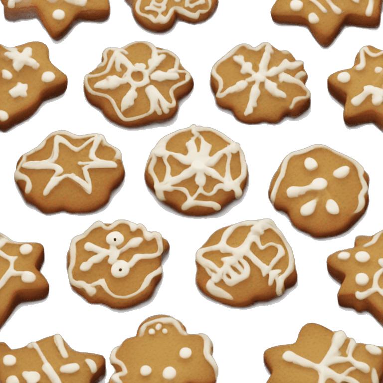 Simple Gingerbread biscuit with frosting decorations  emoji