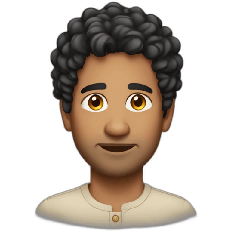 indian man, no beard, short black curly hair, oval face emoji