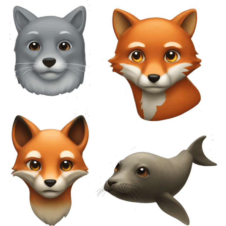 Fox and seal emoji