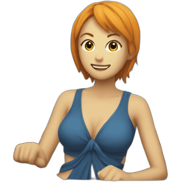 Nami on a boat emoji