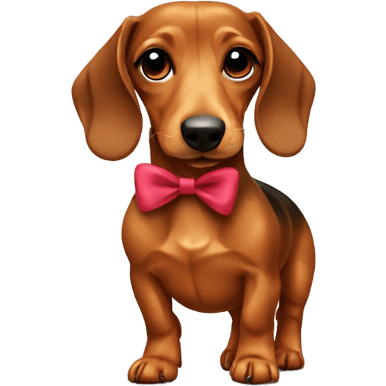 Dachshund with bow emoji