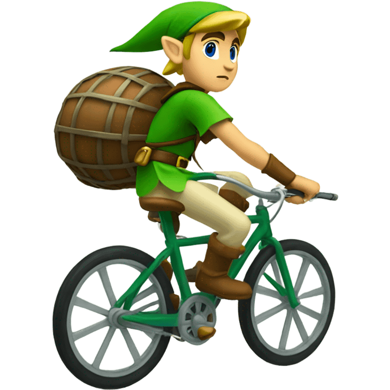 Link from Zelda riding a bike emoji