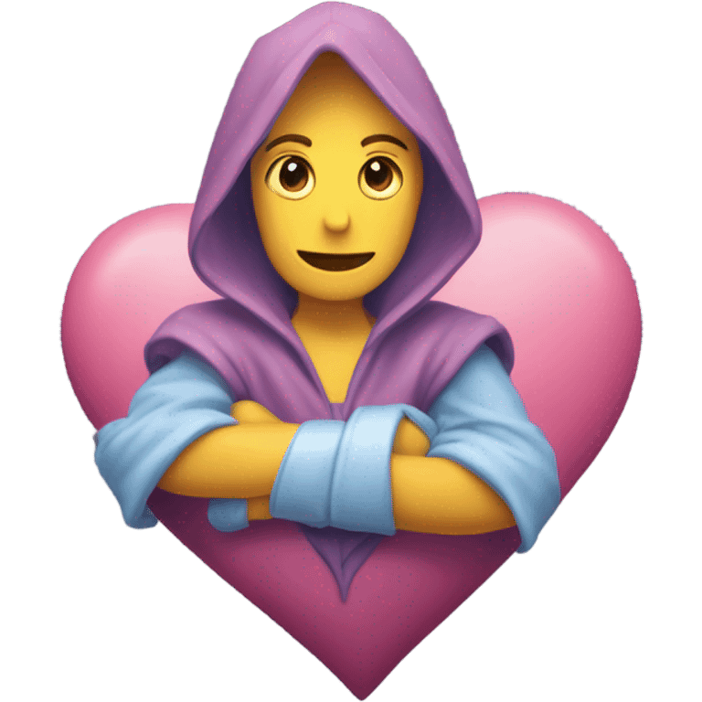 Corazón celeste con moño emoji