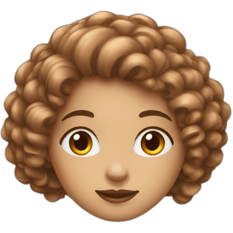 Femme marron cheveux bouclés emoji