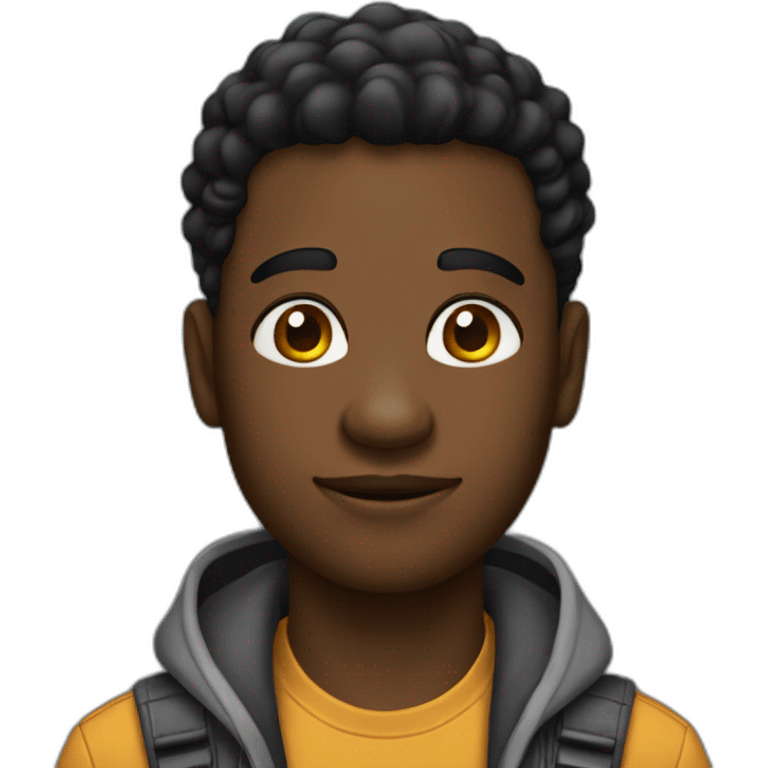 homem negro careca jovem emoji