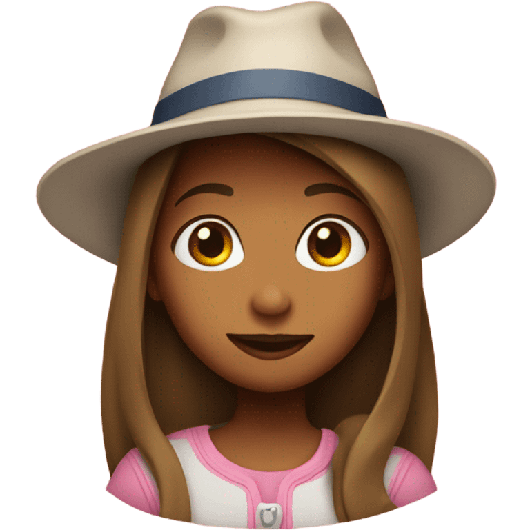 A girl with a heart with hat  emoji