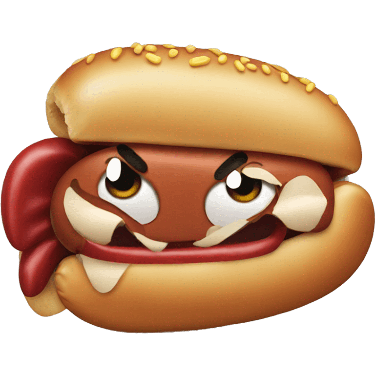 angry hotdog emoji