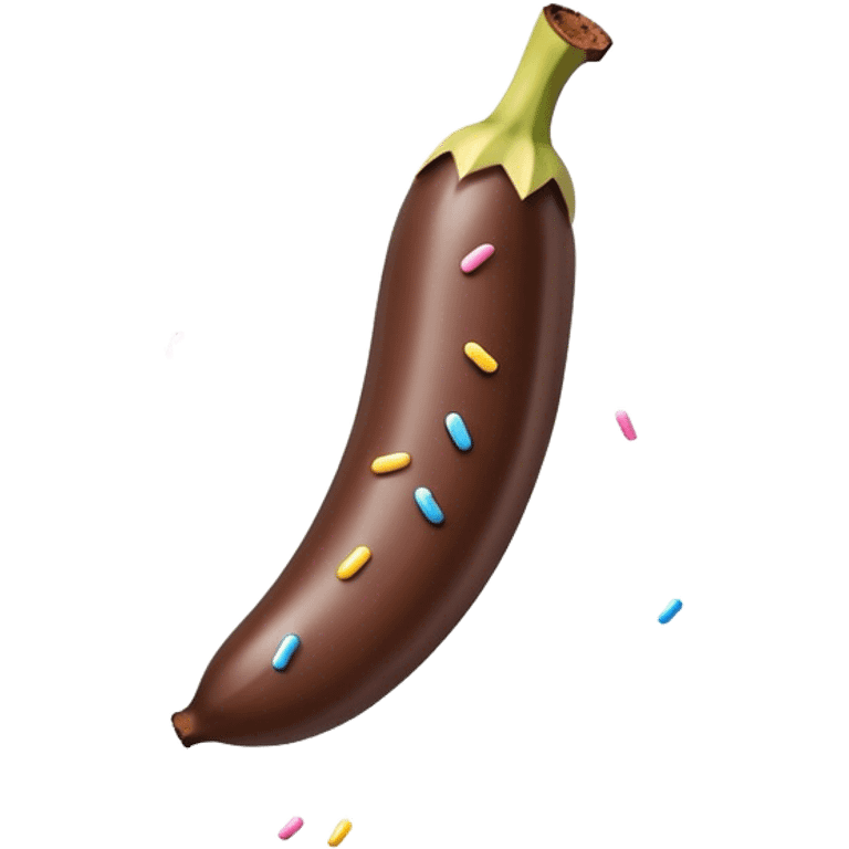 Chocolate covered banana with sprinkles  emoji