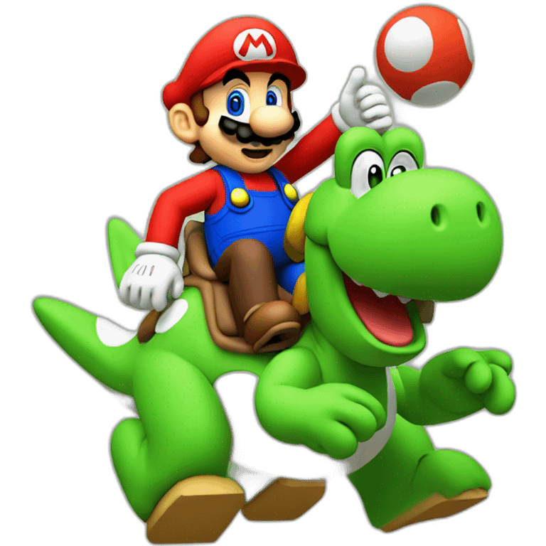 Mario riding on yoshi emoji