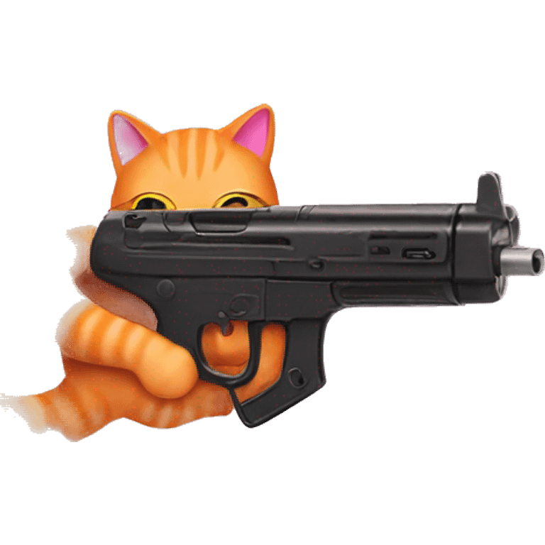 Orange cat with pink gun  emoji