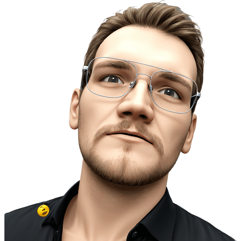 male portrait with glasses emoji