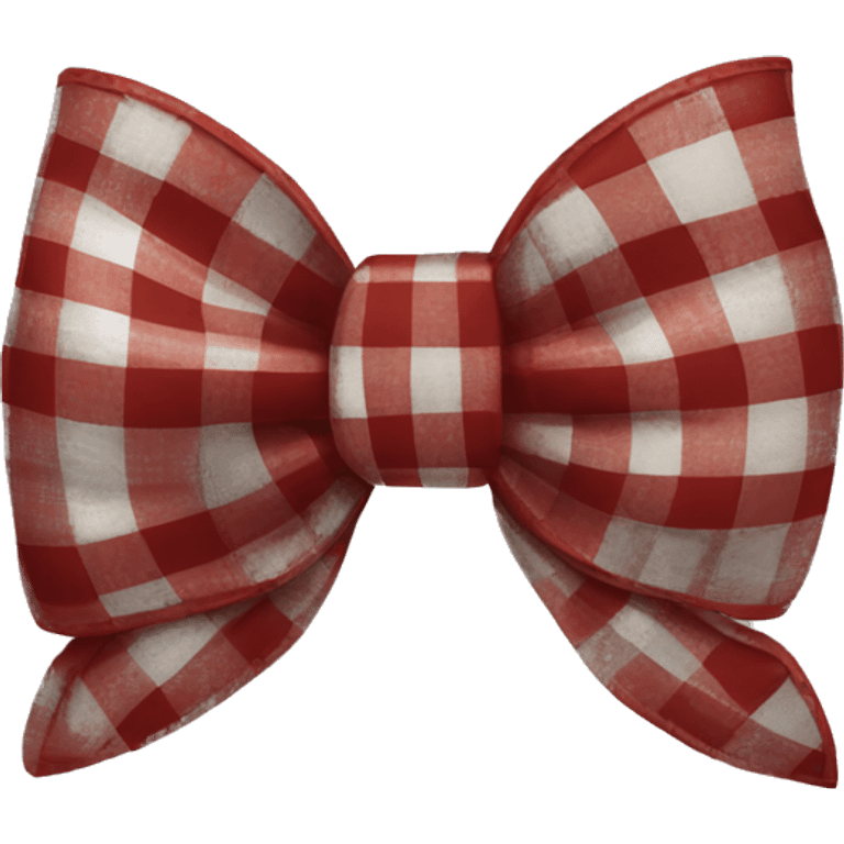 Red and silver plaid bow  emoji