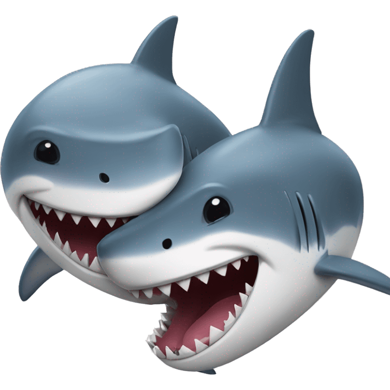 two shark friend emoji