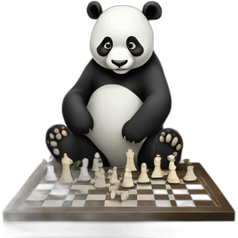 panda playing chess emoji