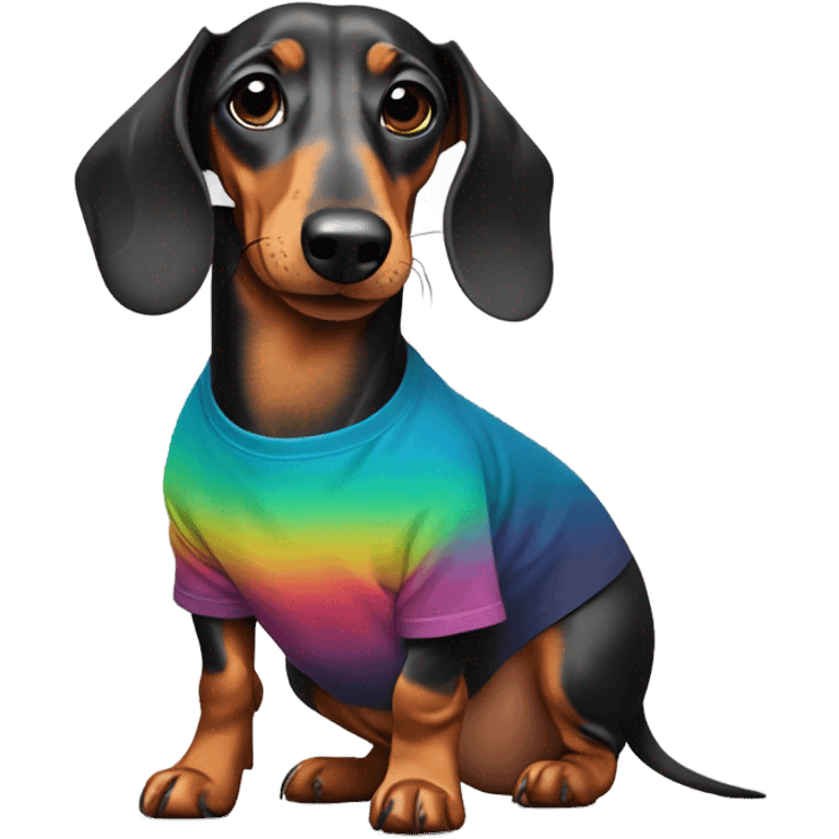 Dachshund dapple with tshirt emoji