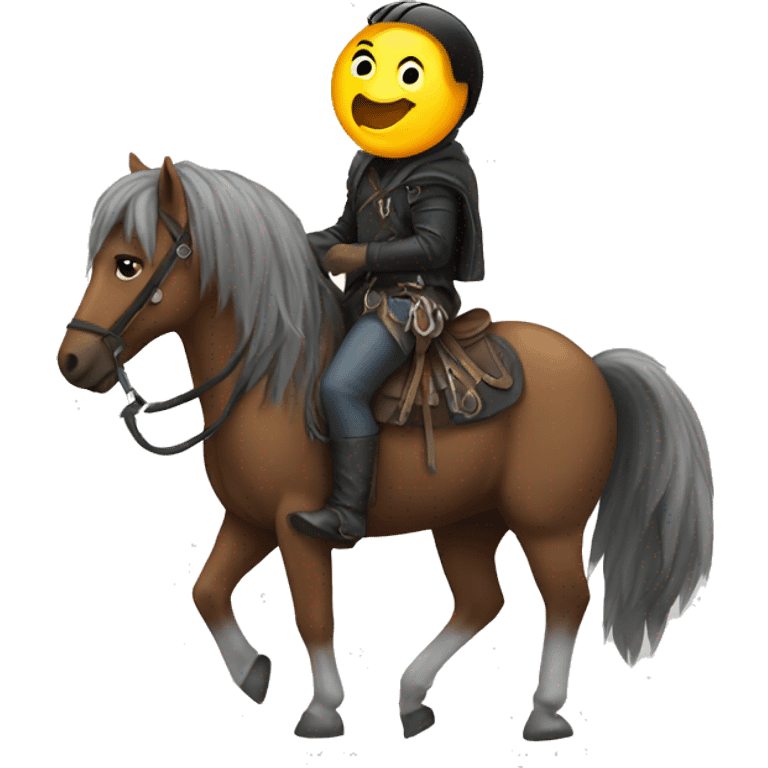 Rock on a horse  emoji