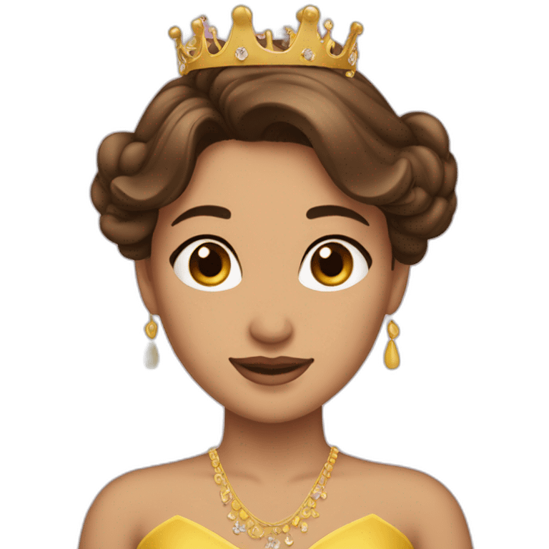 Princesse brune couronne emoji