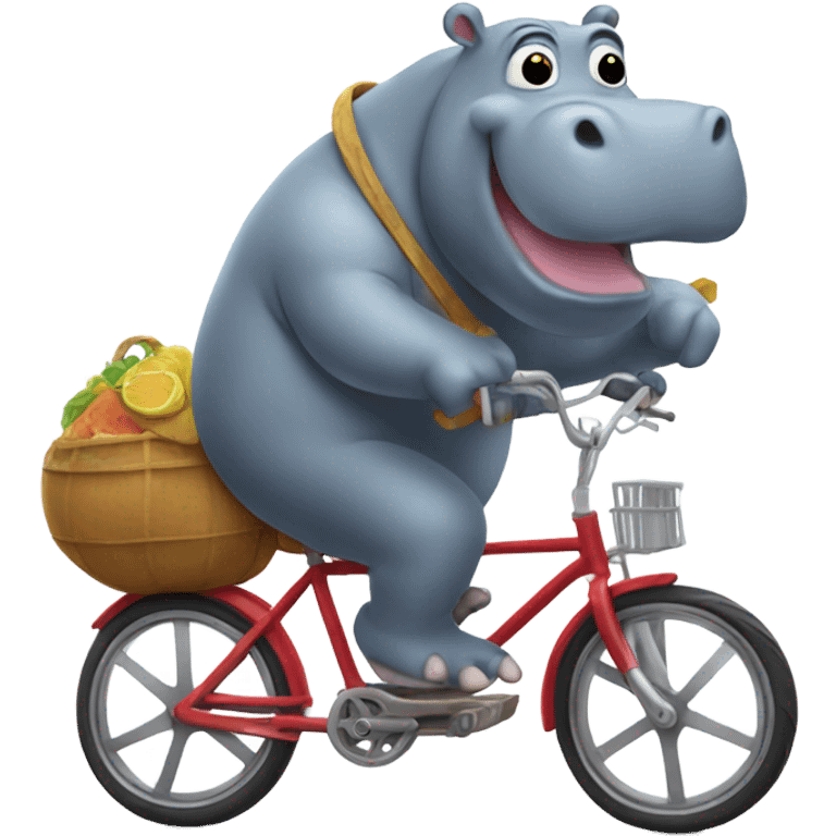 Hippo riding a bike emoji