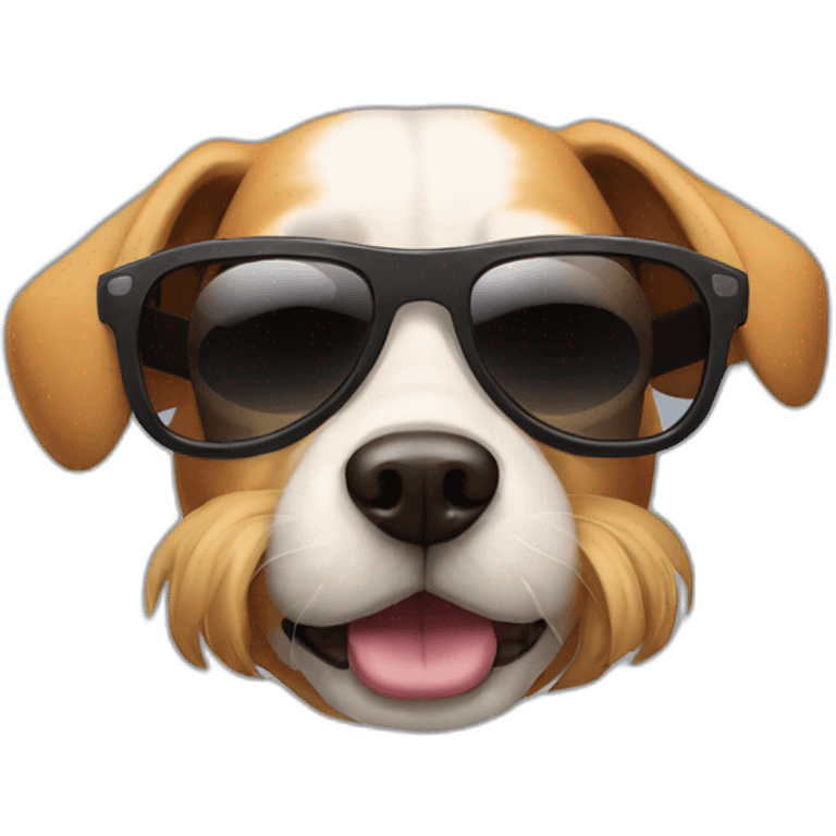 strange dog with sunglass emoji