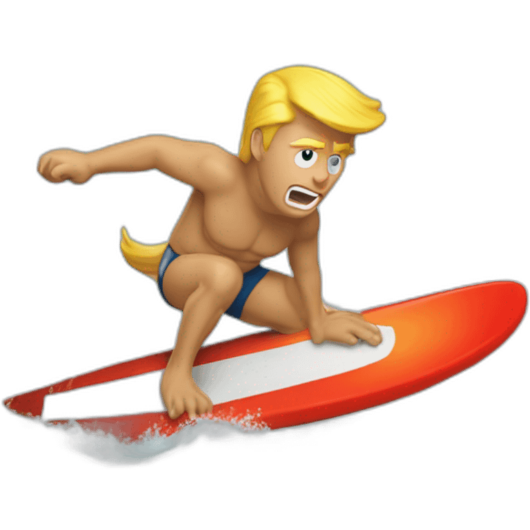 donal trump qui chevauche un tirex qui fais du surf emoji