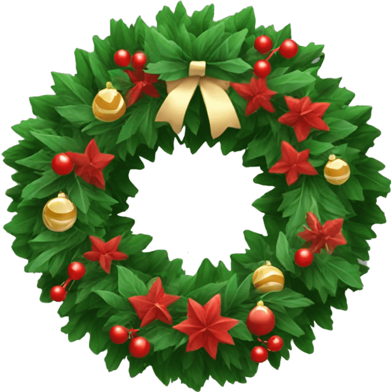 Christmas wreath emoji