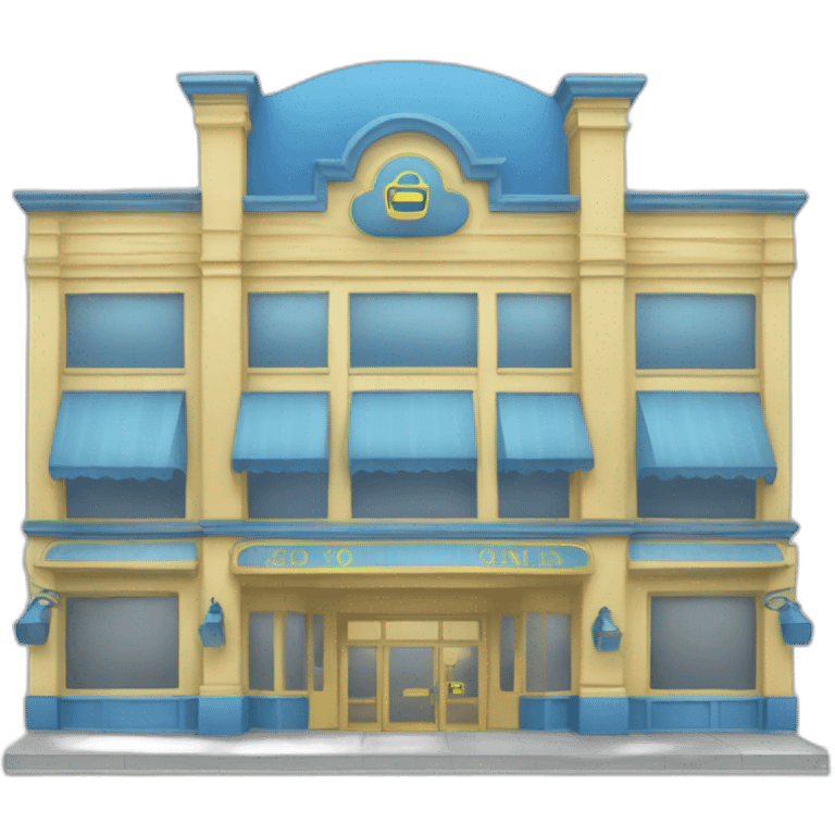 blue and yellow department store emoji