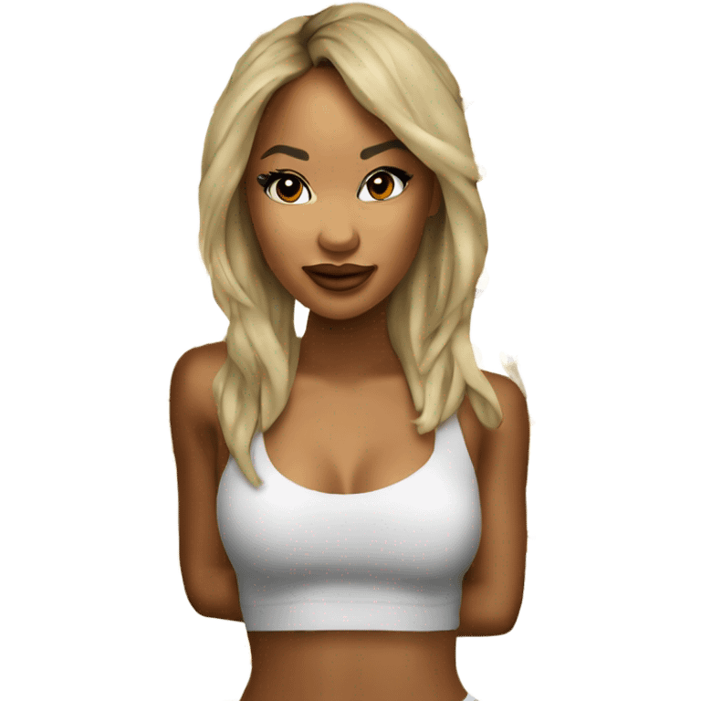 3d Hyper Realistic beautiful Karrueche Tran photo  emoji