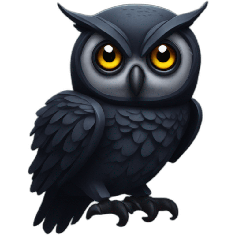 dark cyberpunk owl dark eyes emoji