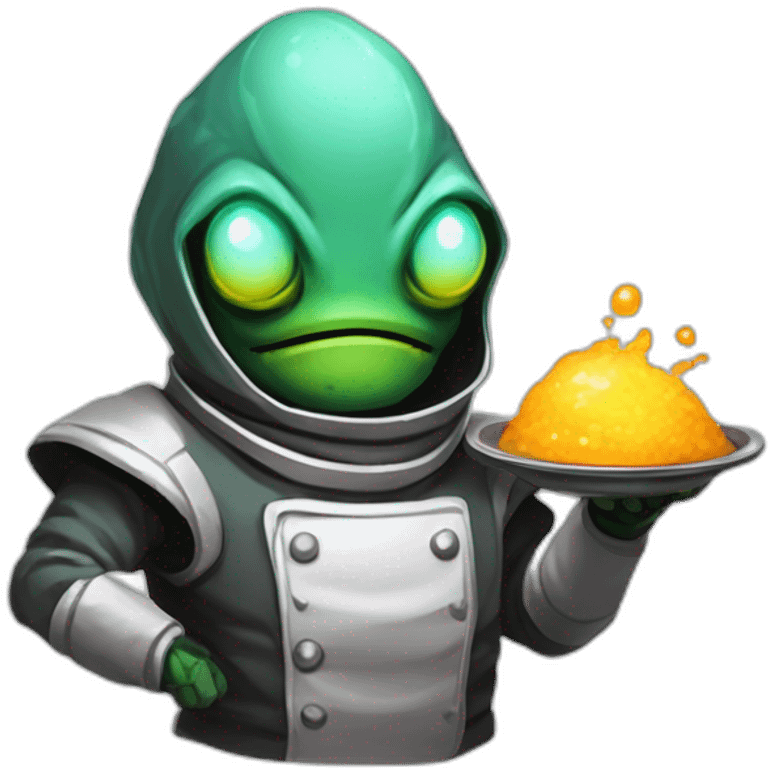 alien chef scifi roguelike rpg style inspired by slay the spire digital art emoji